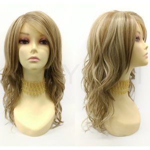 Ash Blonde wavy heat resistant wig